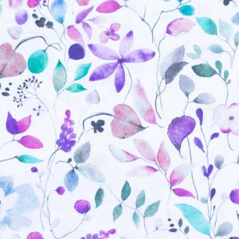 Baumwolle beschichtet Blumen lila/weiß by Swafing